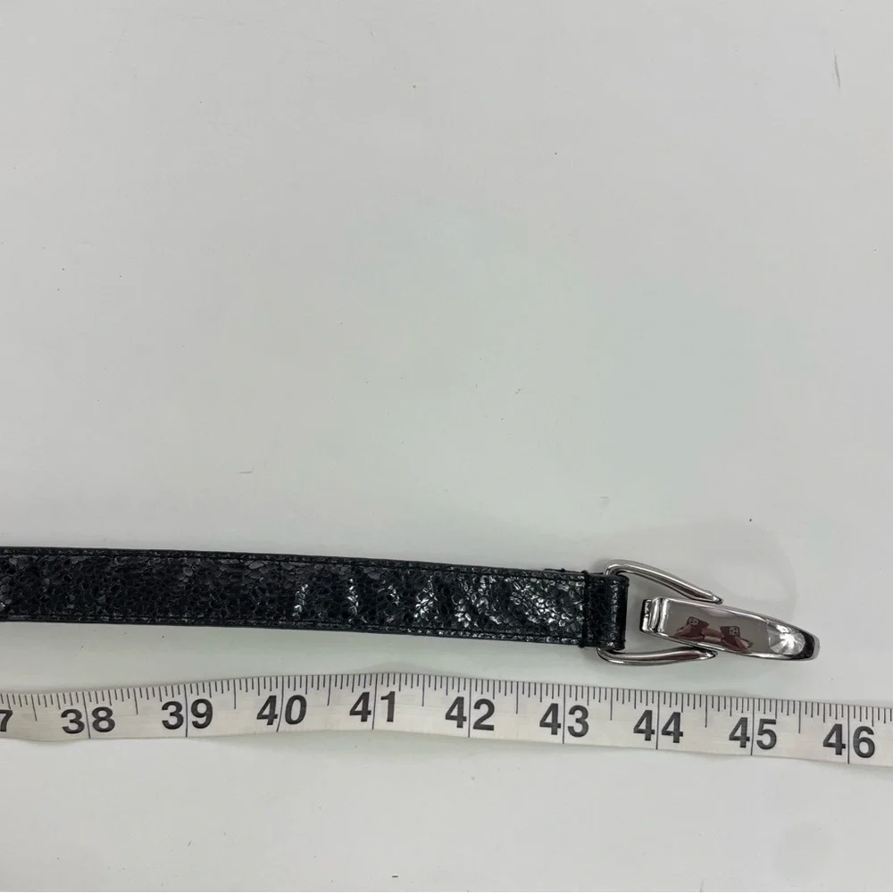 New York & Company Black Snakeskin Clip Closure‎ Belt